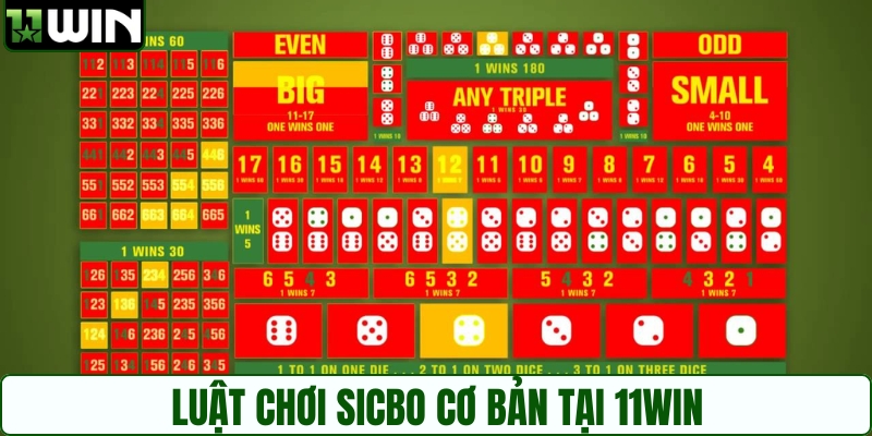 Luật chơi Sicbo cơ bản tại 11WIN